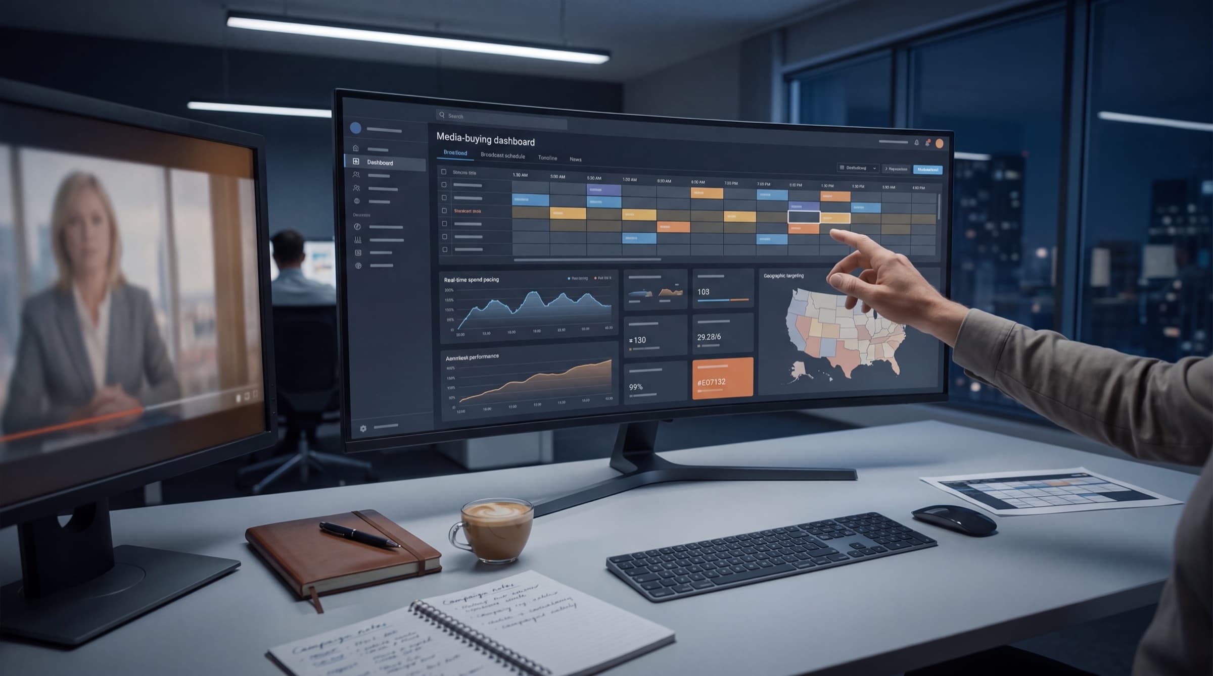 AdTech media buying dashboard — 2028 election cycle